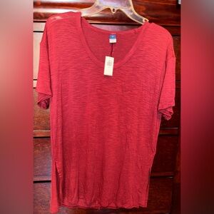 Women’s Old Navy Red Scooped Neck Luxe Oversized Shirt